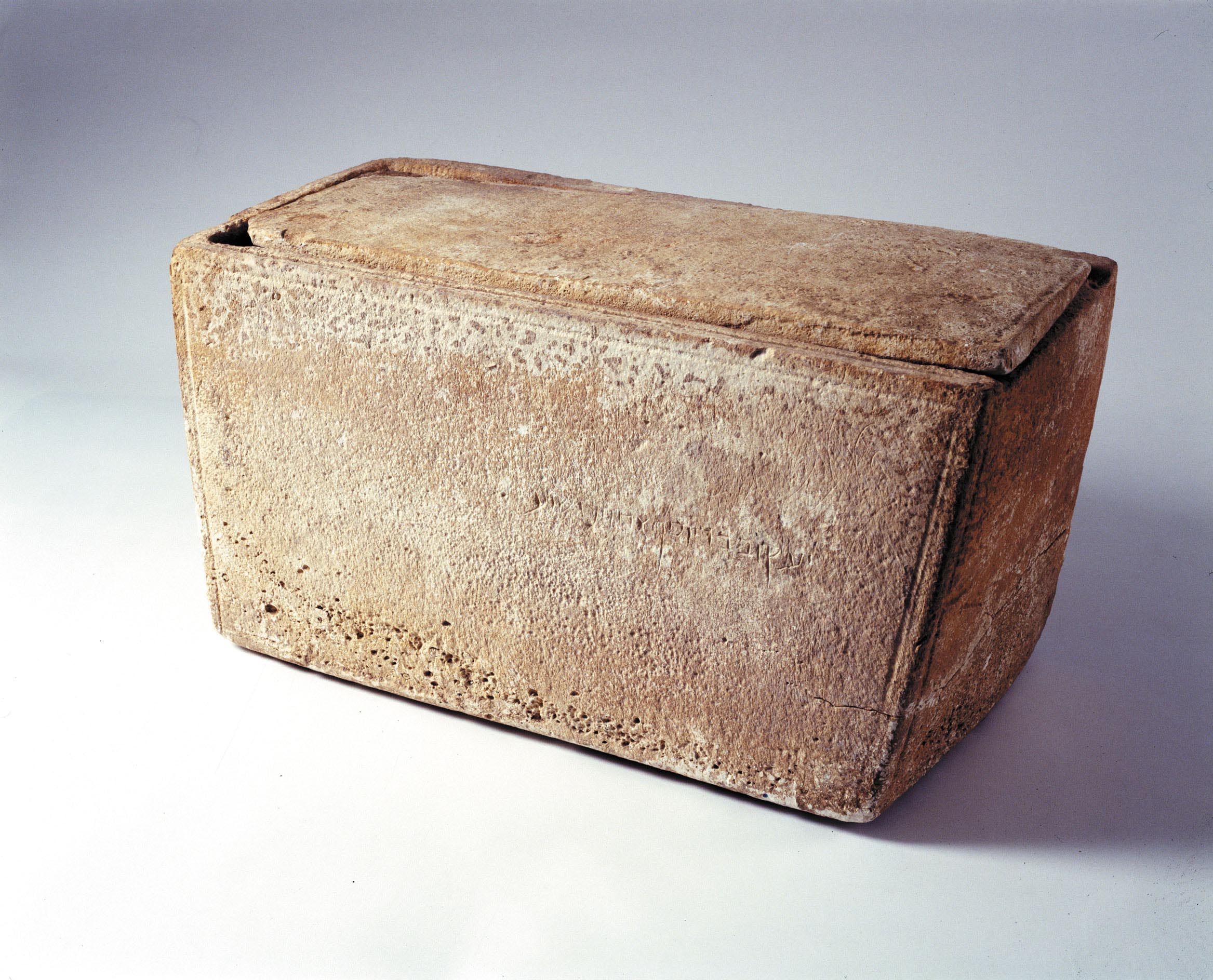 The James Ossuary (contested) — 'James son of Joseph brother of Jesus'; shown honestly.