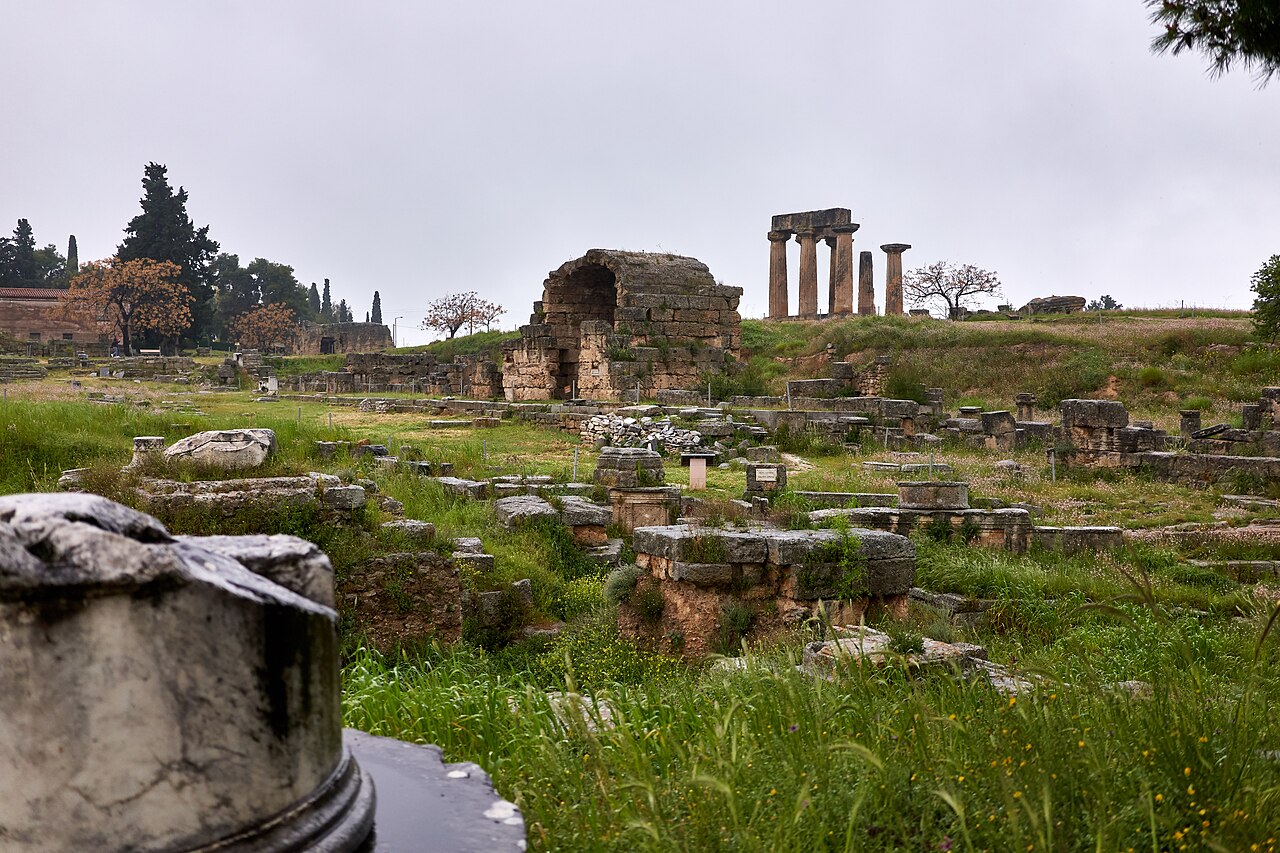 The forum of ancient Corinth.
