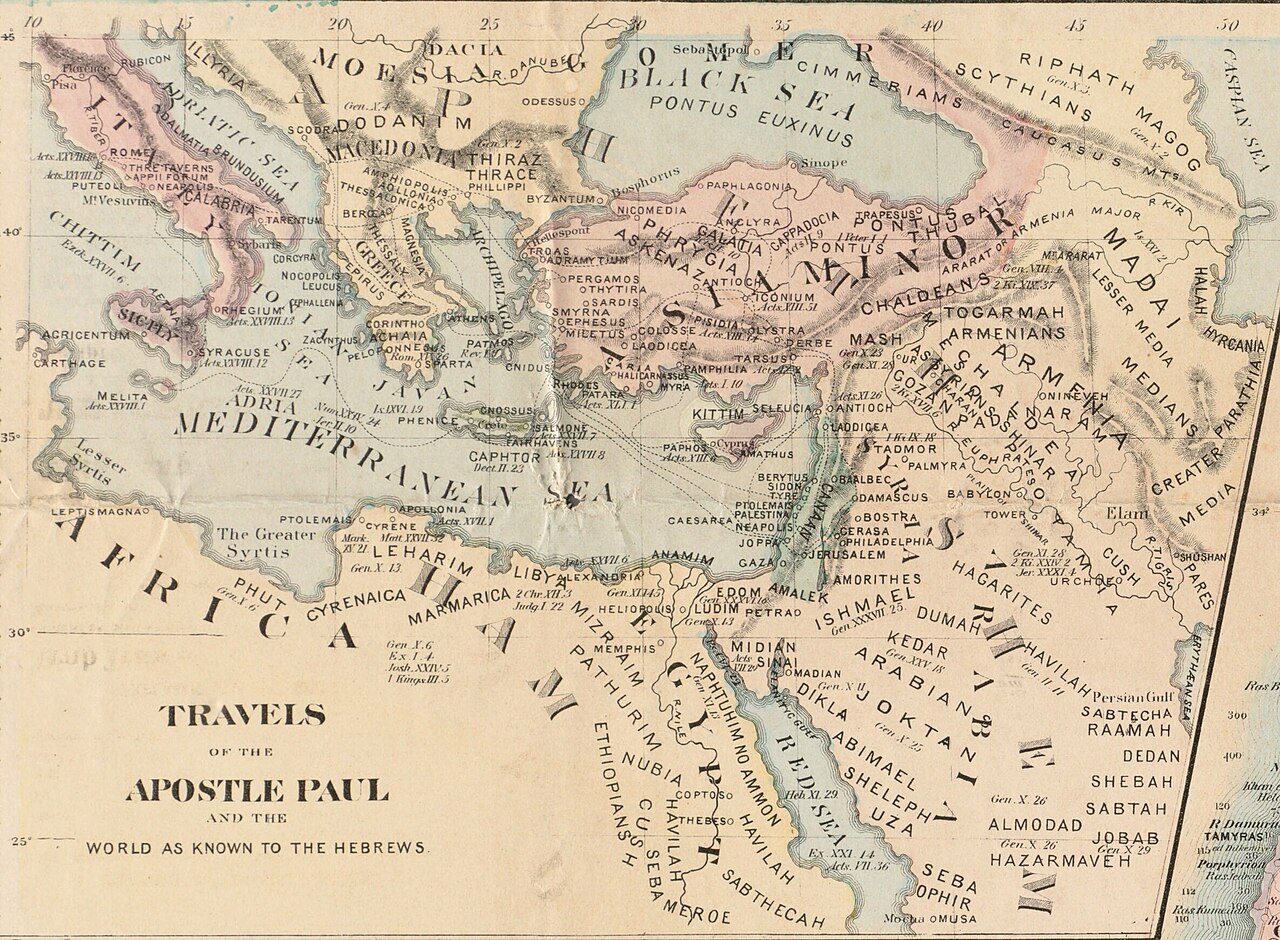 A map of the Roman world Luke narrates across Luke & Acts.