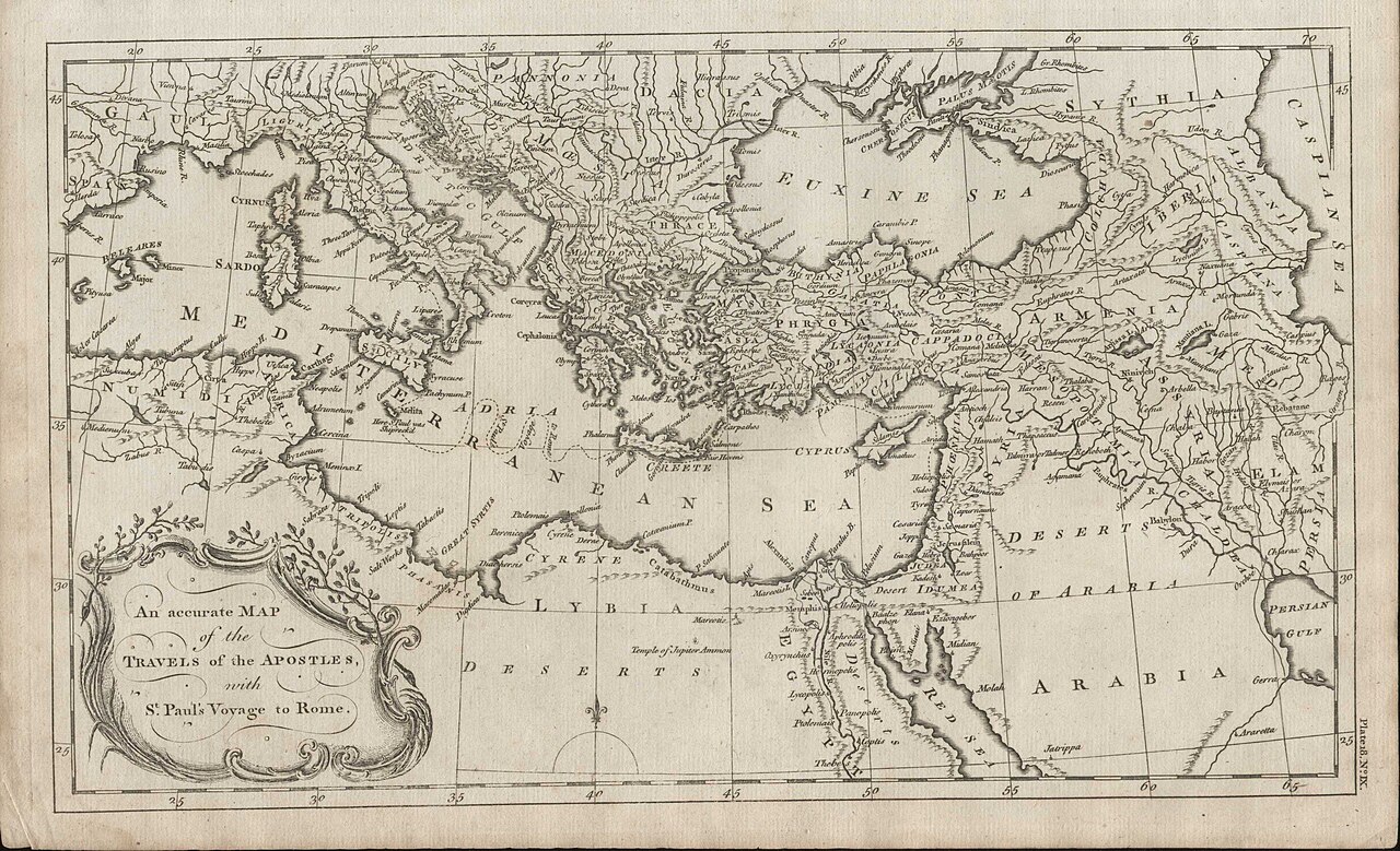 A map of the Roman world Luke narrates across Luke & Acts.